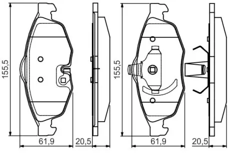 Дисковые тормозные колодки BOSCH 0986495161