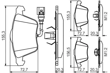 Тормозные колодки дисковые AUDI/VW S3/TT/Leon/Passat/Golf IV/V&#039;&#039;F&#039;&#039;&gt;&gt;08 PR2 BOSCH 0986495261 (фото 1)