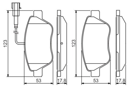 Гальмівні колодки передні Fiat Doblo 2005- (з датчиками) BOSCH 0 986 495 342