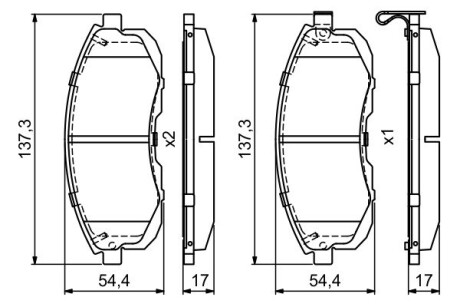 Гальмівні колодки (набір) BOSCH 0986495379