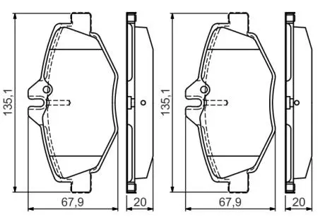 Колодки гальмівні (передні) MB E-class (W211) 02-09 Q+ (з датчиками) BOSCH 0986495433 (фото 1)