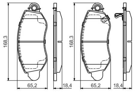 Колодки гальмівні (передні) Ford Transit 00-06 (RWD) Q+ BOSCH 0986495443 (фото 1)