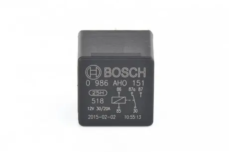 Реле робочого струму 30А, 12В, кількість контактів 5шт BOSCH 0986AH0151