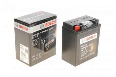 АКБ МОТО AGM 12V 12А*ч 125А FA115 - кратн. 4 шт BOSCH 0986FA1150