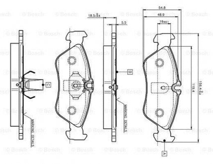 Гальмівні колодки задні MB Sprinter 901 - 903 / VW LT 1995- (система ATE) BOSCH 0986TB2032