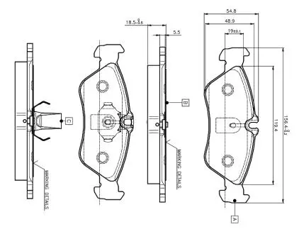Гальмівні колодки задні MB Sprinter 901 - 903 / VW LT 1995- (система ATE) BOSCH 0986TB2032 (фото 1)