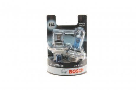 Лампа розжарювання H4 12V 60/55W P43t Ultra White (комплект) BOSCH 1 987 301 440