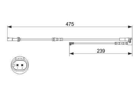 Датчик зносу гальмівних колодок (передніх) BMW X1 (F48)/X2 (F39) 13- (L=475mm) BOSCH 1 987 473 624 (фото 1)