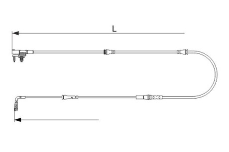 Датчик зносу гальмівних колодок (передніх) Land Rover Range Rover Velar 19- (L=1105mm) BOSCH 1 987 473 627