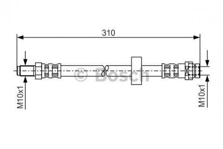 Тормозной шланг (задний) Ford Mondeo III 00-07 (L=280mm) BOSCH 1 987 476 883 (фото 1)