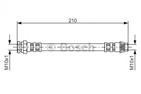 Тормозной шланг (задний) Citroen C2/C3/C4/Peugeot 1007/307/308 1.1-2.0D 00- (L=190mm) BOSCH 1 987 476 913 (фото 1)