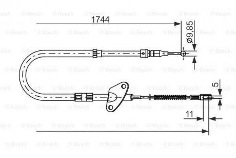 Трос ручника (задний) (L) DB 407-410 (6114201685) BOSCH 1 987 477 122 (фото 1)