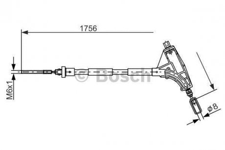 Трос ручного гальма BOSCH 1987477870