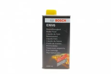 Жидкость тормозная DOT3/DOT4/DOT5.1 (1L) ENV6 (металлическая канистра)) BOSCH 1 987 479 207