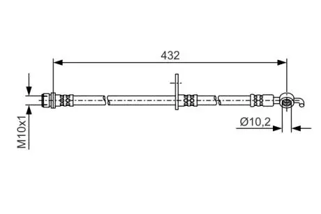 Шланг гальм. передн. лів. TOYOTA LAND CRUISER 200 08- BOSCH 1987481A58