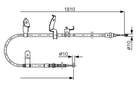 Гальмівний трос (ручник) 1810mm MAZDA 5 \'\'RH \'\'1,8-2,0 \'\'05-10 BOSCH 1987482052