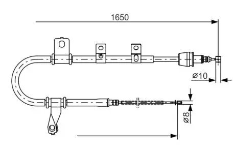 Тормозной трос 1650mm HYUNDAI Matrix RL ''01-10 BOSCH 1987482074