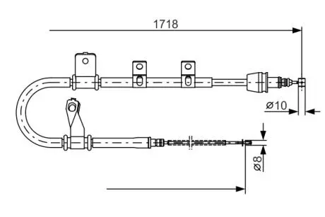 Тормозной трос 1718mm HYUNDAI Matrix RR RR01-10 BOSCH 1987482075