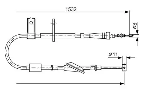 Трос ручного гальма BOSCH 1987482093