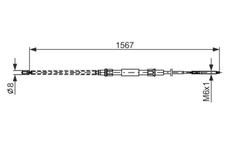 Трос ручного гальма BOSCH 1987482104