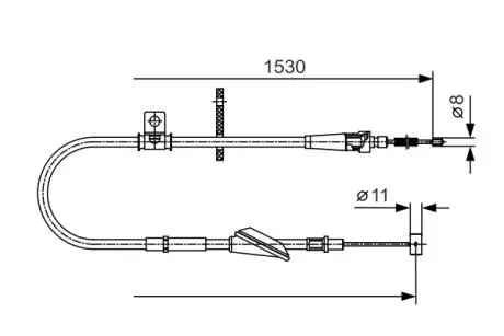 Трос ручного гальма BOSCH 1987482136