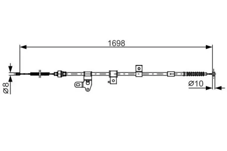 Трос ручного гальма BOSCH 1987482346