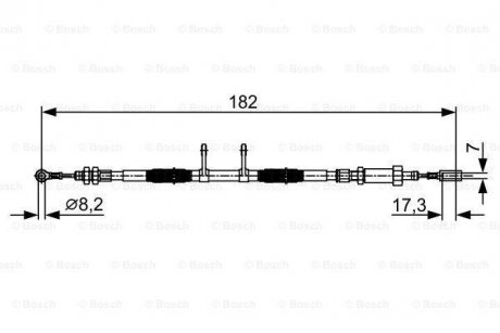 Трос ручного тормоза CITROEN JUMPER 2.2HDI 101KM 06-, 3.0HDI 157KM 10- BOSCH 1987482450 (фото 1)