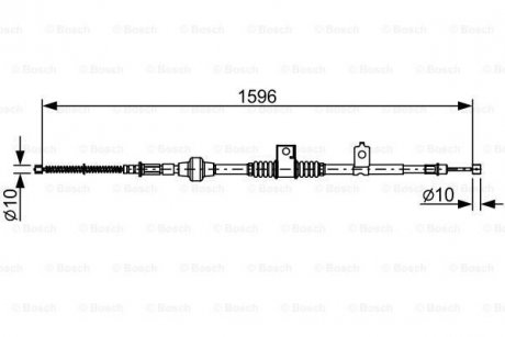 Трос ручника (L) Mitsubishi Lancer 08- (1596mm) BOSCH 1 987 482 520