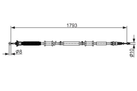 Трос ручного тормоза ALFA GIULIETTA 1.6JTDM 10-, 2.0JTDM 10-, 1.4TB 10-, 1.8TBI 10-13 BOSCH 1987482580