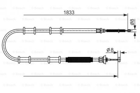 Трос ручника (задний) Fiat Doblo/Opel Combo 10- (1833mm) BOSCH 1 987 482 593