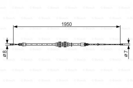 Трос ручного тормоза RENAULT MEGANE IV 1.2TCE 15-, 1.6TCE 15- BOSCH 1987482785 (фото 1)