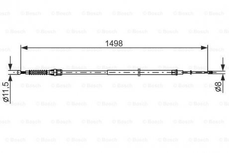 Трос ручного тормоза SEAT LEON 1.0TSI 15-, 1.2TSI 12- BOSCH 1987482789 (фото 1)