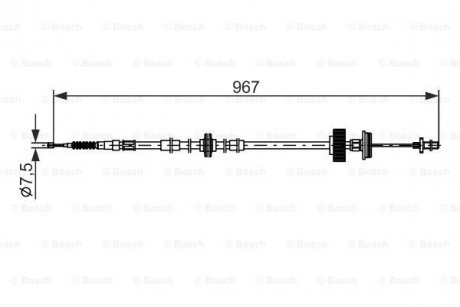 Трос ручника (L) BMW X5 (E70/F15/F85)/X6 (E71/E72/F16/F86) 2.0D-4.8 06- M57/N52/N57/N63 (967mm) BOSCH 1 987 482 794