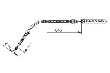 Трос стояночного гальма задн Лів (846мм/626мм) MINI (F55), (F56), (F57) 1.2-2.0D 09.13- BOSCH 1987482866
