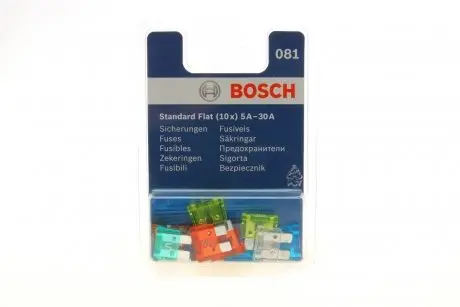 Комплект предохранителей (стандарт) 5A/7,5A/25A/30A/10A/15A/20A (10шт)) BOSCH 1 987 529 081