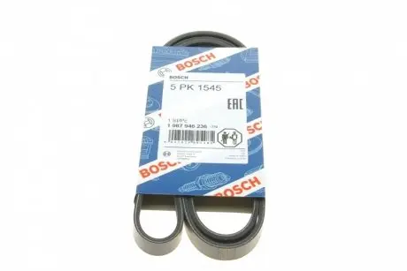 Ремень генератора Opel Zafira 1.6 05-15/ Suzuki Baleno1.8i 96-02/ Grand Vitara2.0 98-15 (5PK1545) BOSCH 1 987 946 236