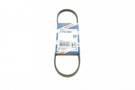 Ремень генератора Fiat Fiorino 1.7D/ Opel Vectra 1.8-2.0i 86-01 (3PK690) BOSCH 1 987 947 884