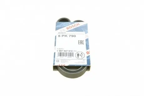 Ремень генератора Ford Sierra 1.8 -93/Toyota Corolla 1.8D -92 (5PK790) BOSCH 1 987 947 910