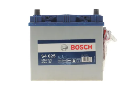 Аккумуляторная батарея 60Ah/540A (232x173x225/+L/B00) S4 Азия/дата производства 2023 год. BOSCH DSC0092S40250