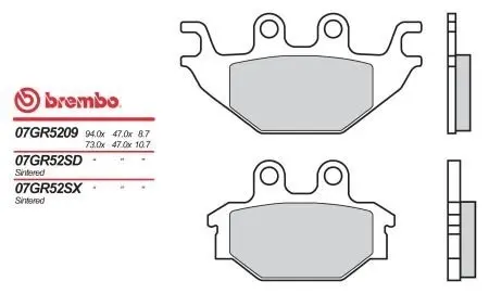 Тормозная колодка (диск) BREMBO 07GR52SD