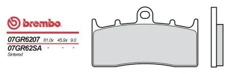 Тормозные колодки BREMBO 07GR6207