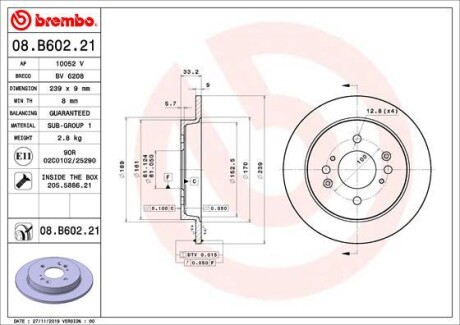 Гальмівні диски JAZZ IV (GK_), 09.13 BREMBO 08B60221