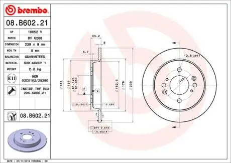Гальмівні диски JAZZ IV (GK_), 09.13 BREMBO 08B60221