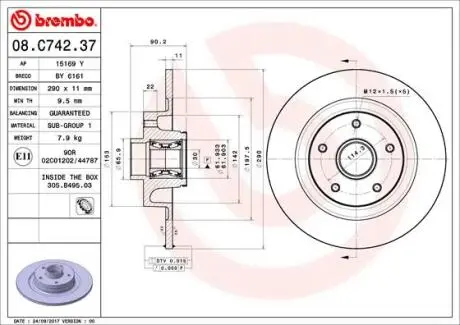 Tarcza ham. G.SCENIC 09- tyі BREMBO 08C74237