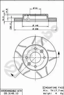 Гальмівний диск BREMBO 09314875