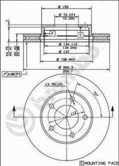 Гальмівний диск BREMBO 09486610