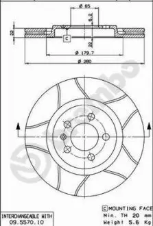 Тормозные диски BREMBO 09557075