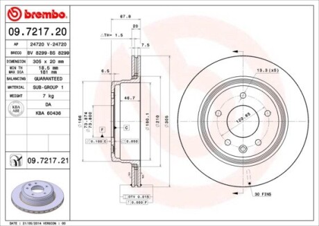 Гальмівні диски XJ (XJ40, XJ81), 10. BREMBO 09721721