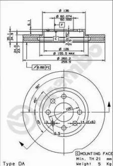 Тормозные диски BREMBO 09860175