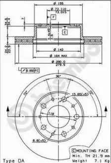 Тормозной диск BREMBO 09893110 (фото 1)